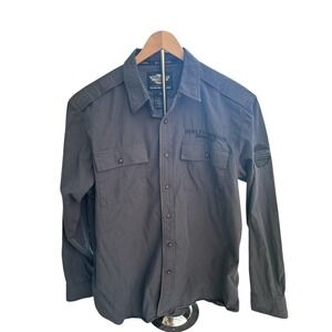 Harley‎ Davidson Motorclothes XL Pinstripe Button Up Shirt Long Sleeve